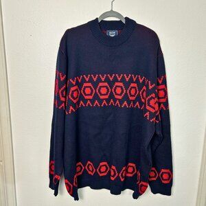 MCM | Vintage Men’s 100% Wool Sweater Blue Red, size XXXL